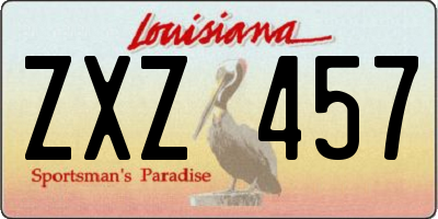 LA license plate ZXZ457