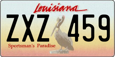 LA license plate ZXZ459