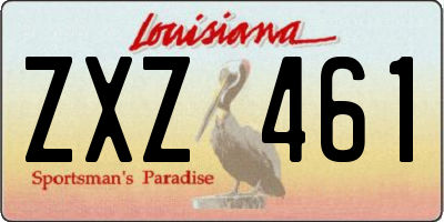 LA license plate ZXZ461