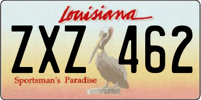 LA license plate ZXZ462