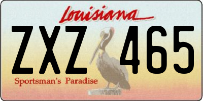LA license plate ZXZ465