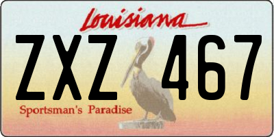 LA license plate ZXZ467