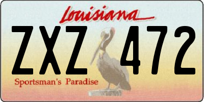 LA license plate ZXZ472