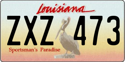 LA license plate ZXZ473