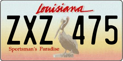 LA license plate ZXZ475