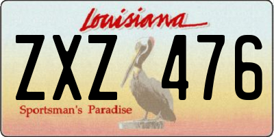 LA license plate ZXZ476