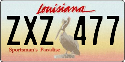 LA license plate ZXZ477