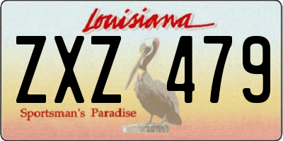 LA license plate ZXZ479