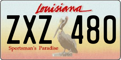 LA license plate ZXZ480