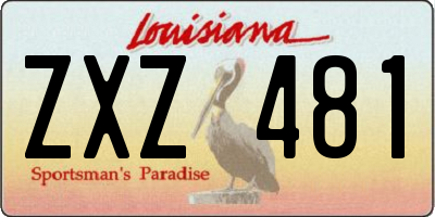 LA license plate ZXZ481