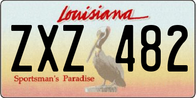 LA license plate ZXZ482