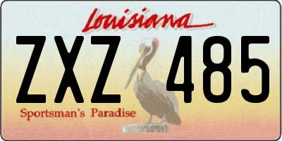 LA license plate ZXZ485