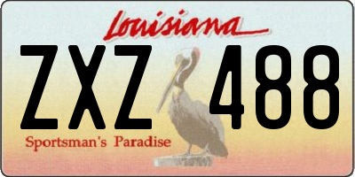 LA license plate ZXZ488
