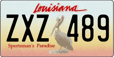 LA license plate ZXZ489