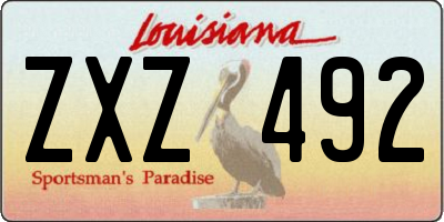 LA license plate ZXZ492