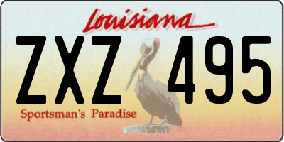 LA license plate ZXZ495