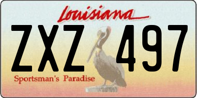 LA license plate ZXZ497