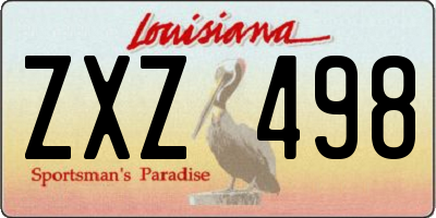 LA license plate ZXZ498