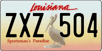 LA license plate ZXZ504