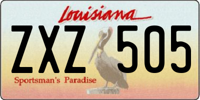 LA license plate ZXZ505
