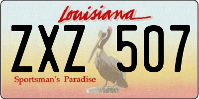 LA license plate ZXZ507