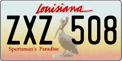 LA license plate ZXZ508