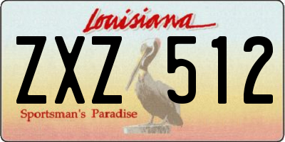 LA license plate ZXZ512