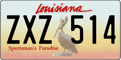 LA license plate ZXZ514