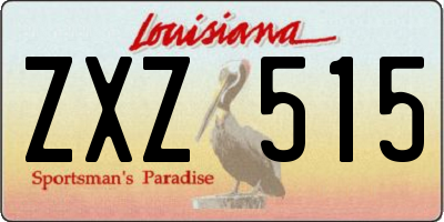 LA license plate ZXZ515