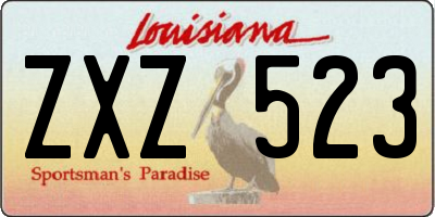 LA license plate ZXZ523