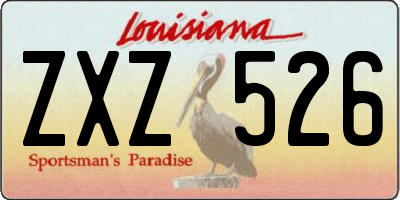 LA license plate ZXZ526