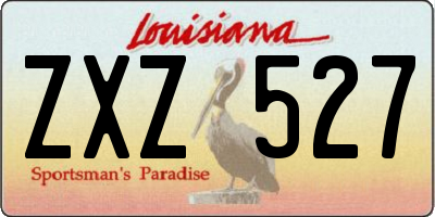 LA license plate ZXZ527