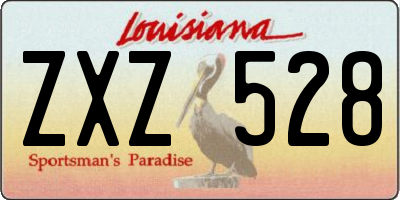 LA license plate ZXZ528