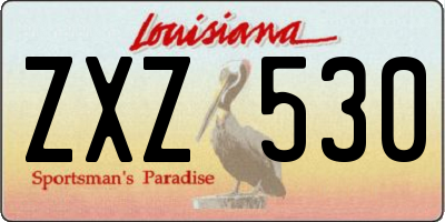 LA license plate ZXZ530