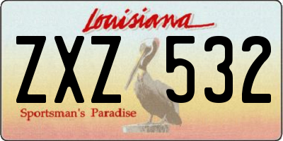 LA license plate ZXZ532