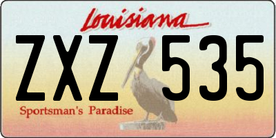 LA license plate ZXZ535