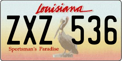 LA license plate ZXZ536