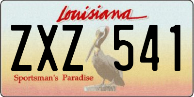 LA license plate ZXZ541
