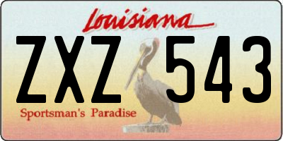 LA license plate ZXZ543
