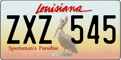 LA license plate ZXZ545