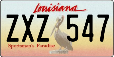 LA license plate ZXZ547