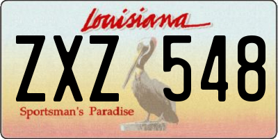 LA license plate ZXZ548