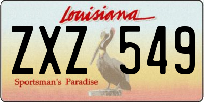 LA license plate ZXZ549