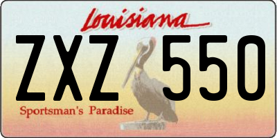 LA license plate ZXZ550