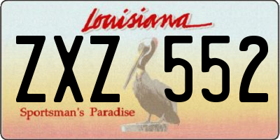 LA license plate ZXZ552
