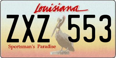 LA license plate ZXZ553