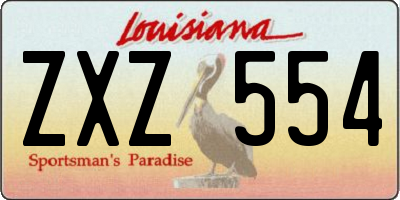 LA license plate ZXZ554