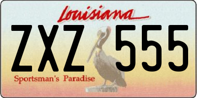 LA license plate ZXZ555
