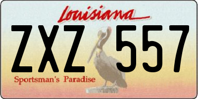 LA license plate ZXZ557