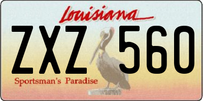 LA license plate ZXZ560